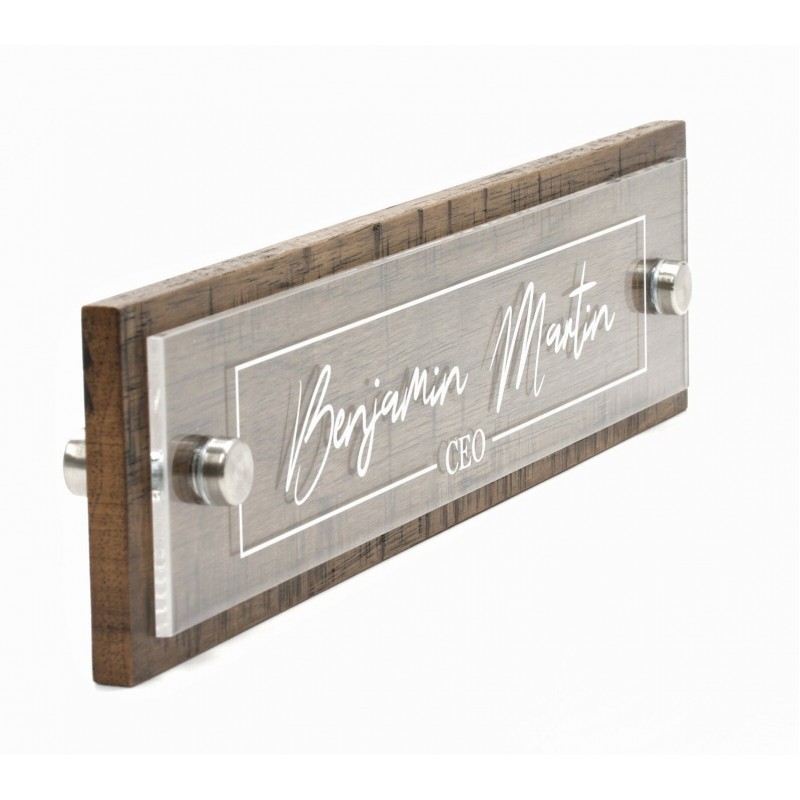 Rustic Wall & Door with Hardware Name Plate.   Made Exclusively by Garo Signs. Size 10" x 2.5"