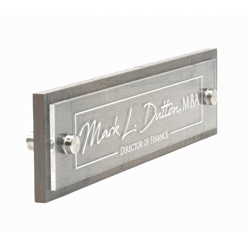 Rustic Wall & Door with Hardware Name Plate.   Made Exclusively by Garo Signs. Size 10" x 2.5"