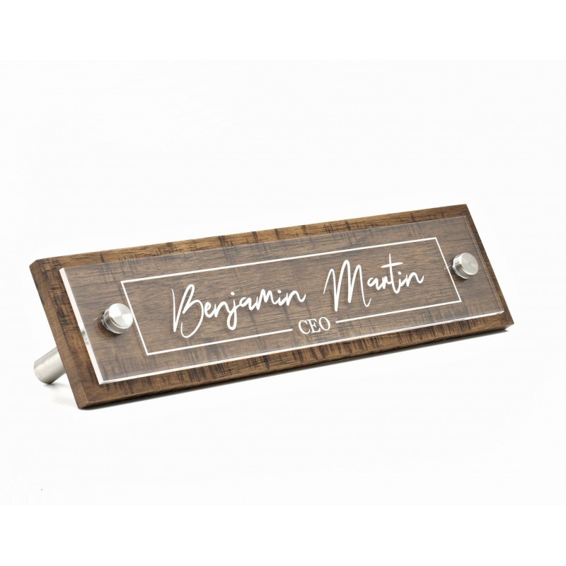 Rustic Desk Name Plate.   Made Exclusively by Garo Signs. Size 10" x 2.5"