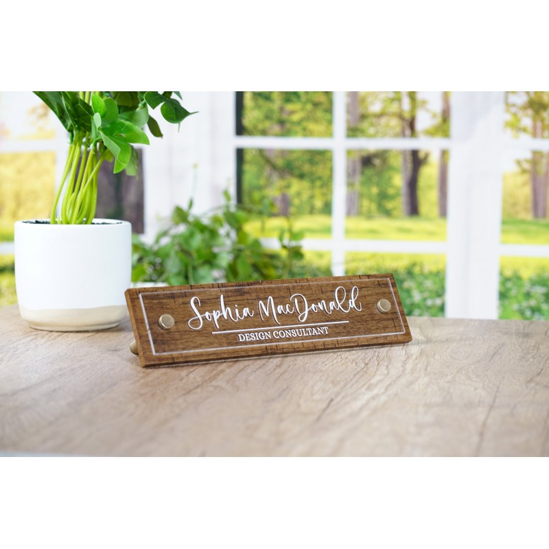 Rustic Desk Name Plate.   Made Exclusively by Garo Signs. Size 10" x 2.5"