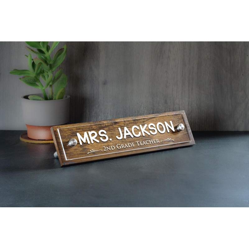 Teacher Rustic Desk Name Plate. Personalized Teacher Gift. Teacher Appreciation. School Teacher Gift.  Size 10" x 2.5"