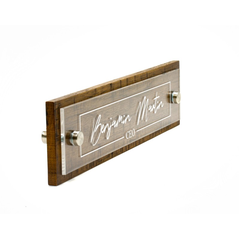 Rustic Wall & Door with Hardware Name Plate.   Made Exclusively by Garo Signs. Size 10" x 2.5"