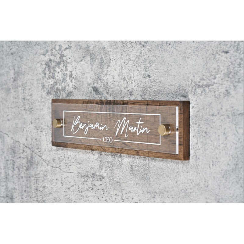 Rustic Wall & Door Flush Mount Name Plate.   Made Exclusively by Garo Signs. Size 10" x 2.5"