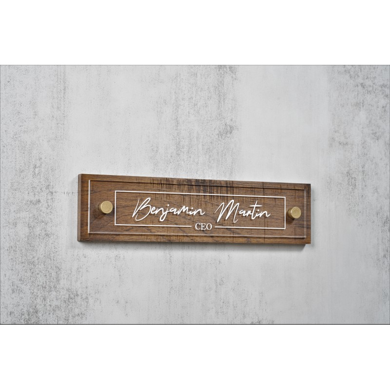 Rustic Wall & Door Flush Mount Name Plate.   Made Exclusively by Garo Signs. Size 10" x 2.5"